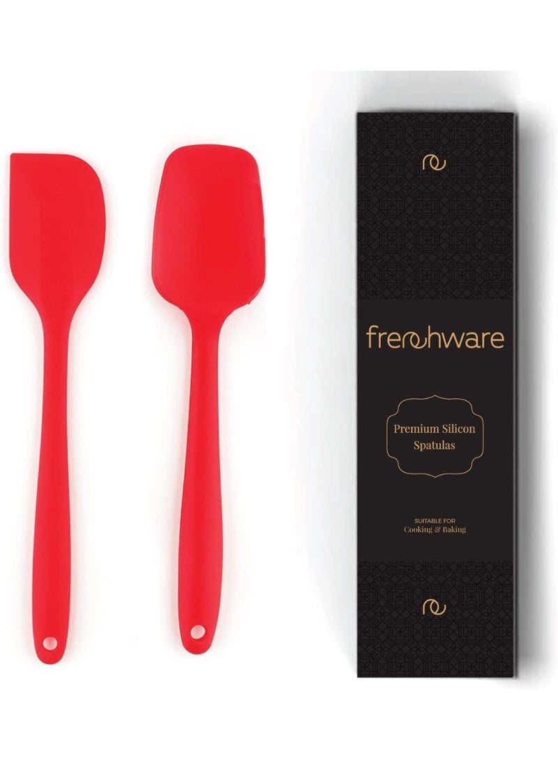 أدوات فرنسية طقم سباتولا سيليكون غير لاصق 2 قطعة (أحمر) – مقاوم للحرارة حتى 230°م، أدوات مطبخ للطهي والخبز، سيليكون غذائي خالٍ من BPA، آمن للغسالة ومعتمد FDA - Image 1